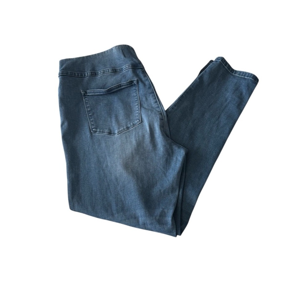 Soft Surroundings Jeans Womens L Blue  Elastic Waist Jeggings High Rise Pull On